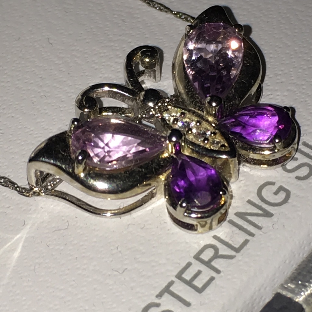 Amethyst & White Sapphire Butterfly